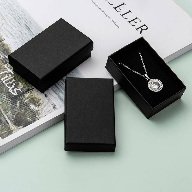 Set of 7 Black Rectangular Jewelry Boxes with Lids